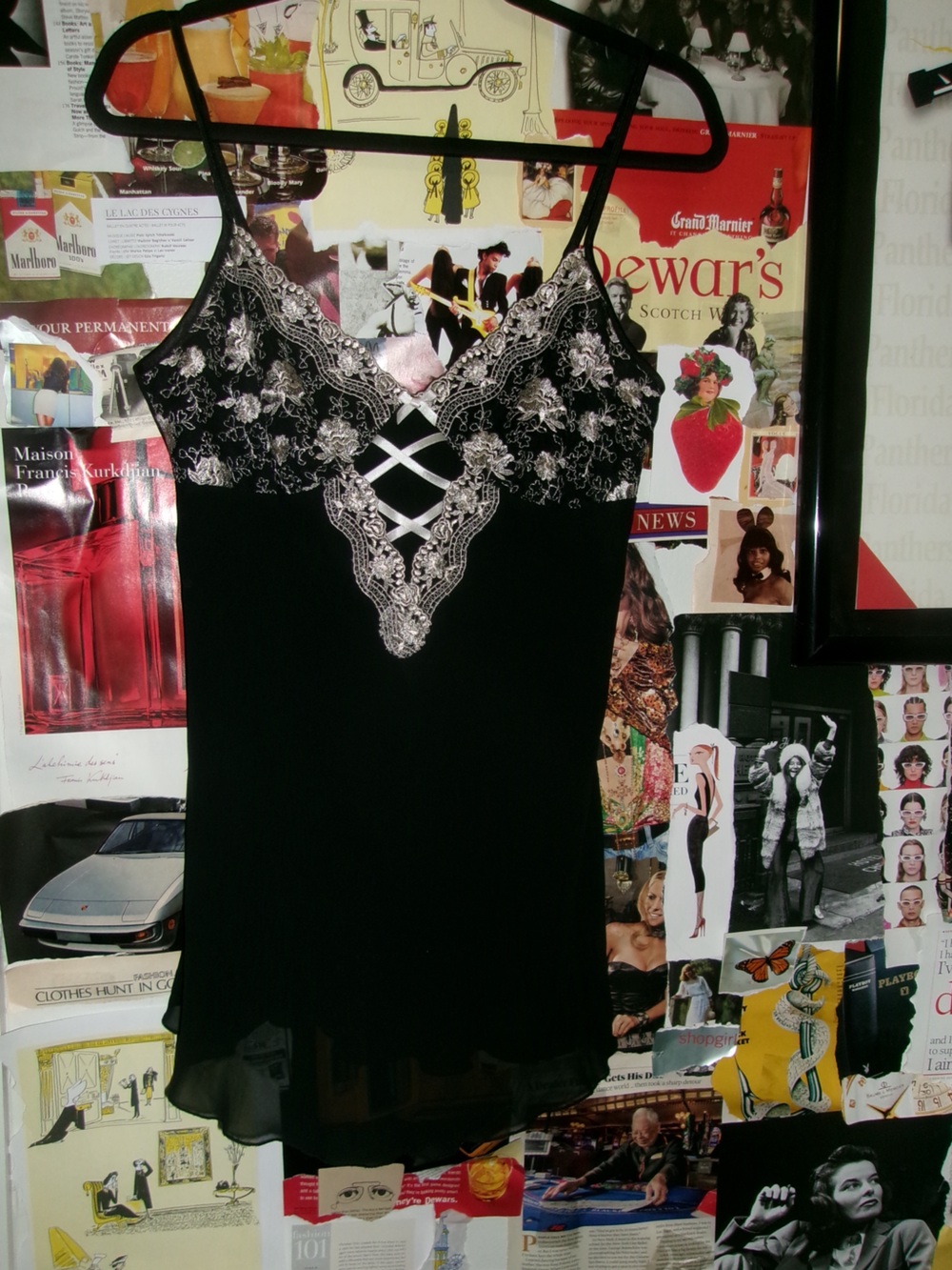Linea Donatella Black and Cream Slip Dress Y2K Fairy
